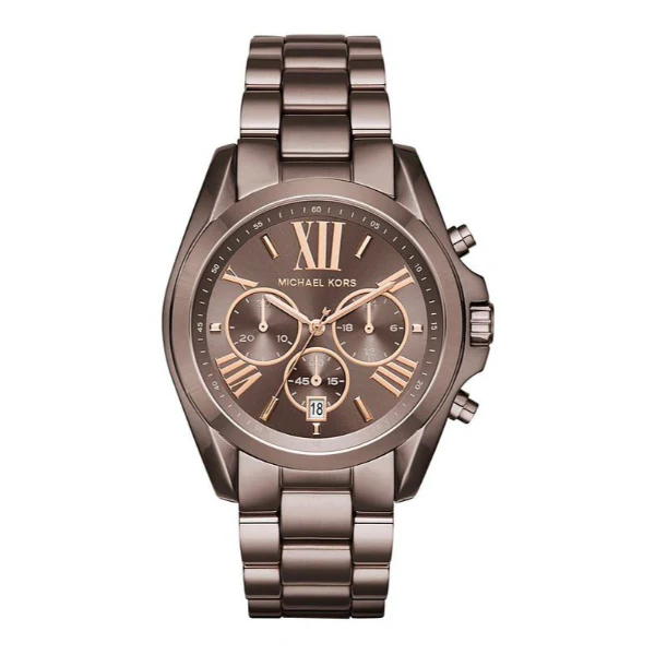Michael Kors Oversized Bradshaw Brown Stainless Steel Brown Dial Chronograph Quartz Unisex Watch - MK-6247