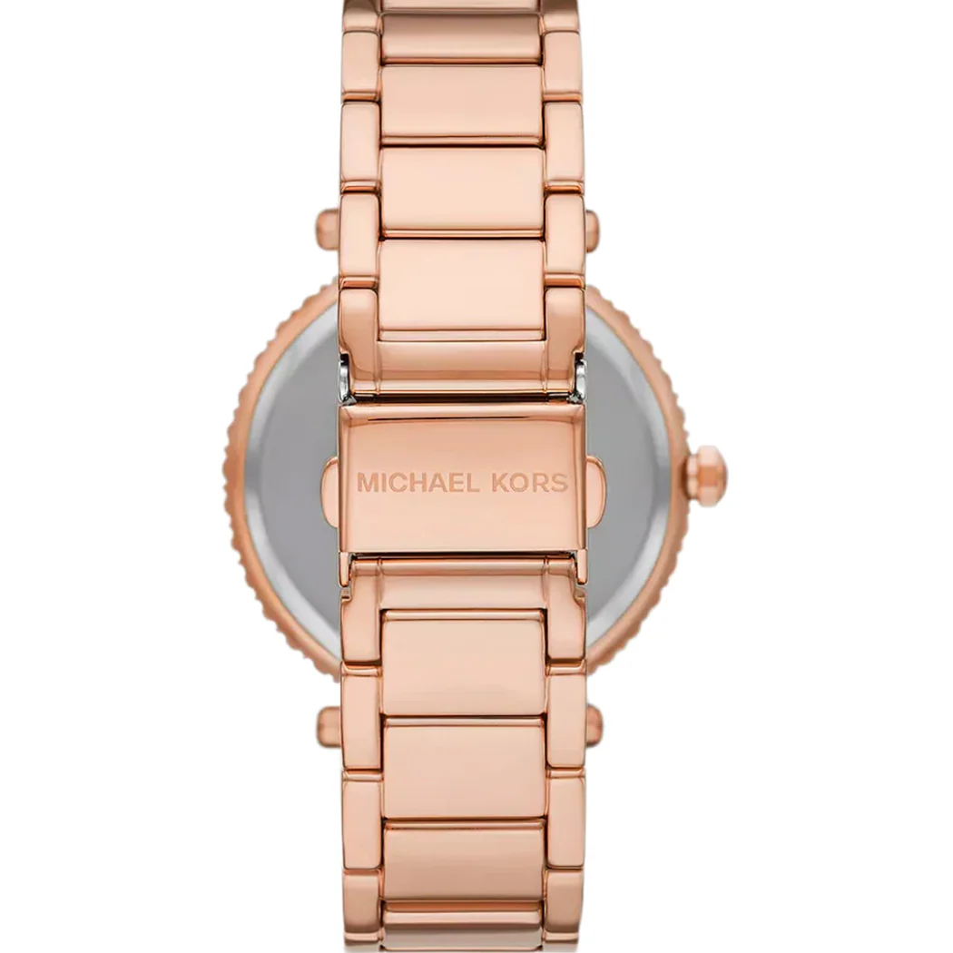 Michael Kors Parker Lux Rose Gold Stainless Steel Mother Of Pearl Dial Quartz Watch for Ladies - MK-4695 - Image 2