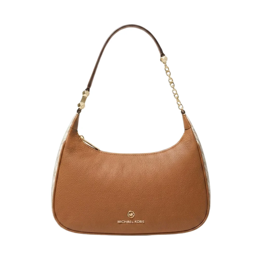Michael Kors Piper Pouchette Crossbody Brown Leather