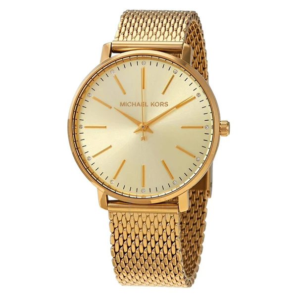 Michael Kors Pyper Gold Mesh Bracelet Gold Dial Quartz Watch for Ladies - MK-4339