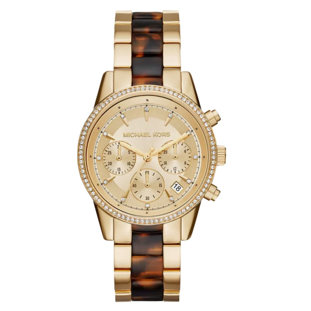 Michael Kors Ritz Two-Tone Stainless Steel Dial Chronograph Quartz Watch for Ladies - MK6322 - Image 2