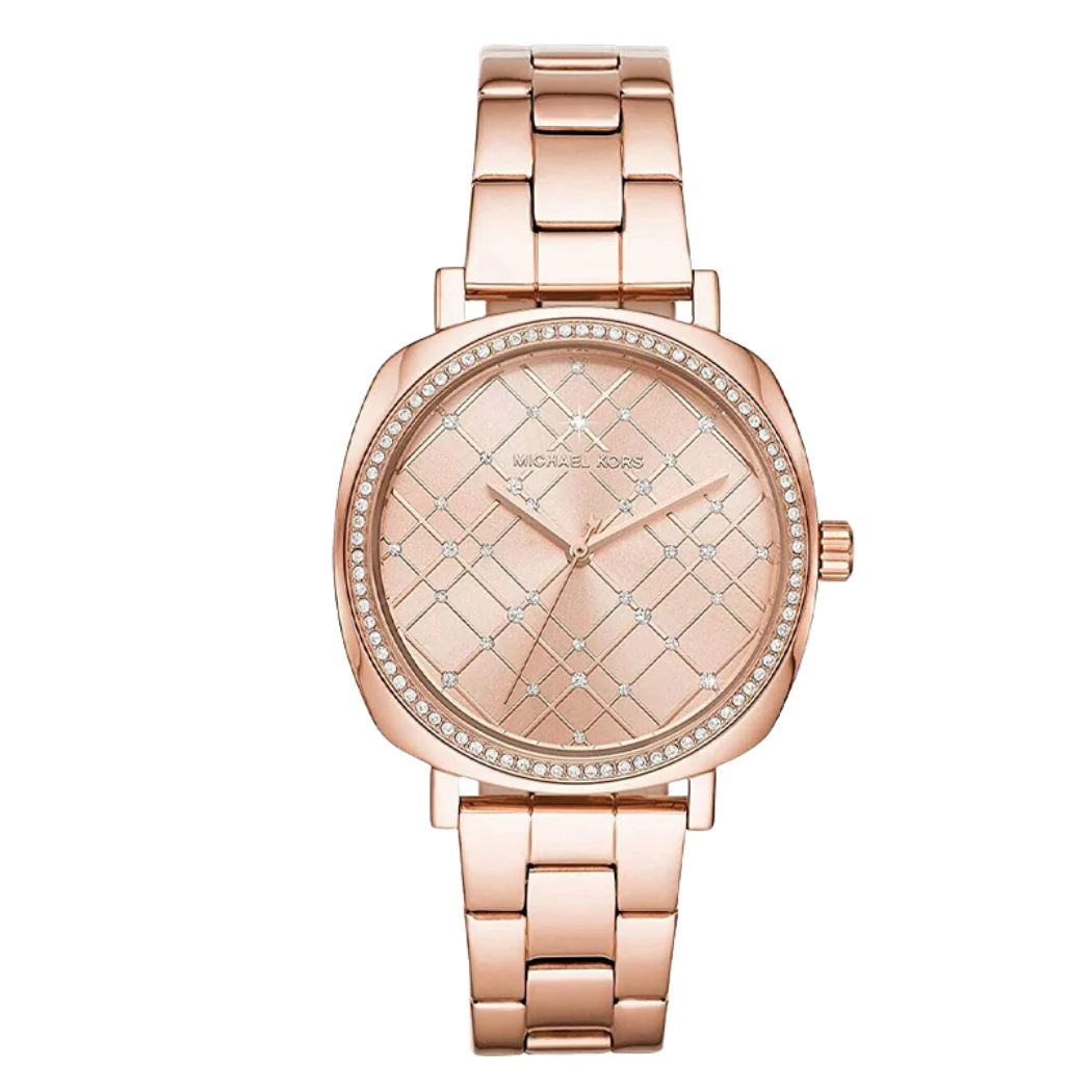 Michael Kors Rose Gold Stainless Steel Rose Gold Dial Quartz Watch for Ladies - MK3990