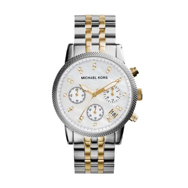 Michael Kors Runway Silver Stainless Steel Mother Of Pearl Dial Quartz Watch for Ladies - MK5525