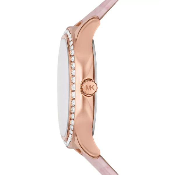 Michael Kors Sage Pink Leather Strap Pink Mother Of Pearl Dial Quartz Watch for Ladies - MK4820 - Image 3
