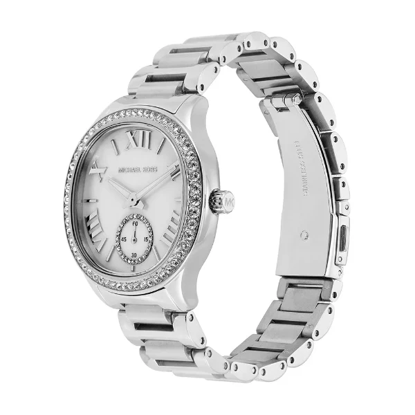 Michael Kors Sage Silver Stainless Steel Mother Of Pearl Dial Quartz Watch for Ladies - MK4807 - Image 3