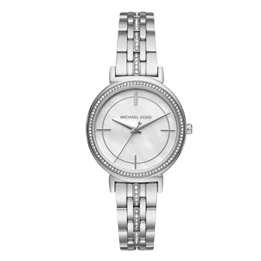 Michael Kors Silver Stainless Steel Silver Dial Quartz Watch for Ladies - MK MKO1219