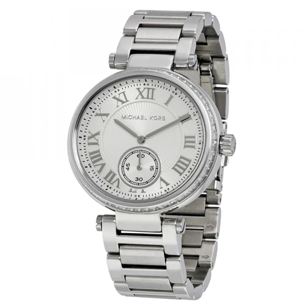 Michael Kors Skylar Silver Stainless Steel Silver Dial Quartz Watch for Ladies - MK-5866