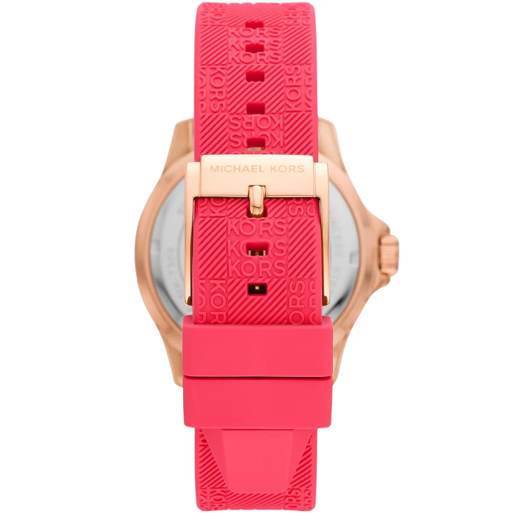 Michael Kors Slim Everest Pink Silicone Strap Rose Gold Dial Quartz Watch for Ladies - MK7359 - Image 2