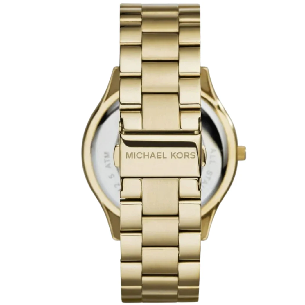 Michael Kors Slim Runway Gold Stainless Steel Green Dial Quartz Watch for Ladies - MK3435 - Image 2