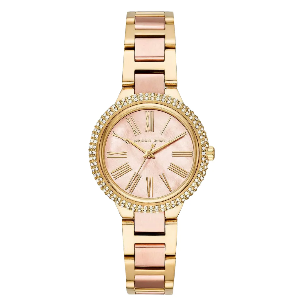 Michael Kors Taryn Gold Stainless Steel Rose Gold Dial Quartz Watch for Ladies - MK-6564