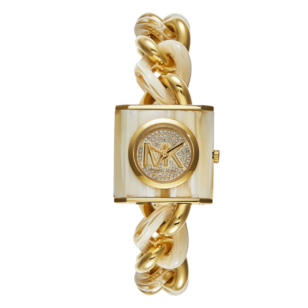 Michael Kors Two-tone Stainless Steel Gold Dial Quartz Watch for Ladies - MK4809
