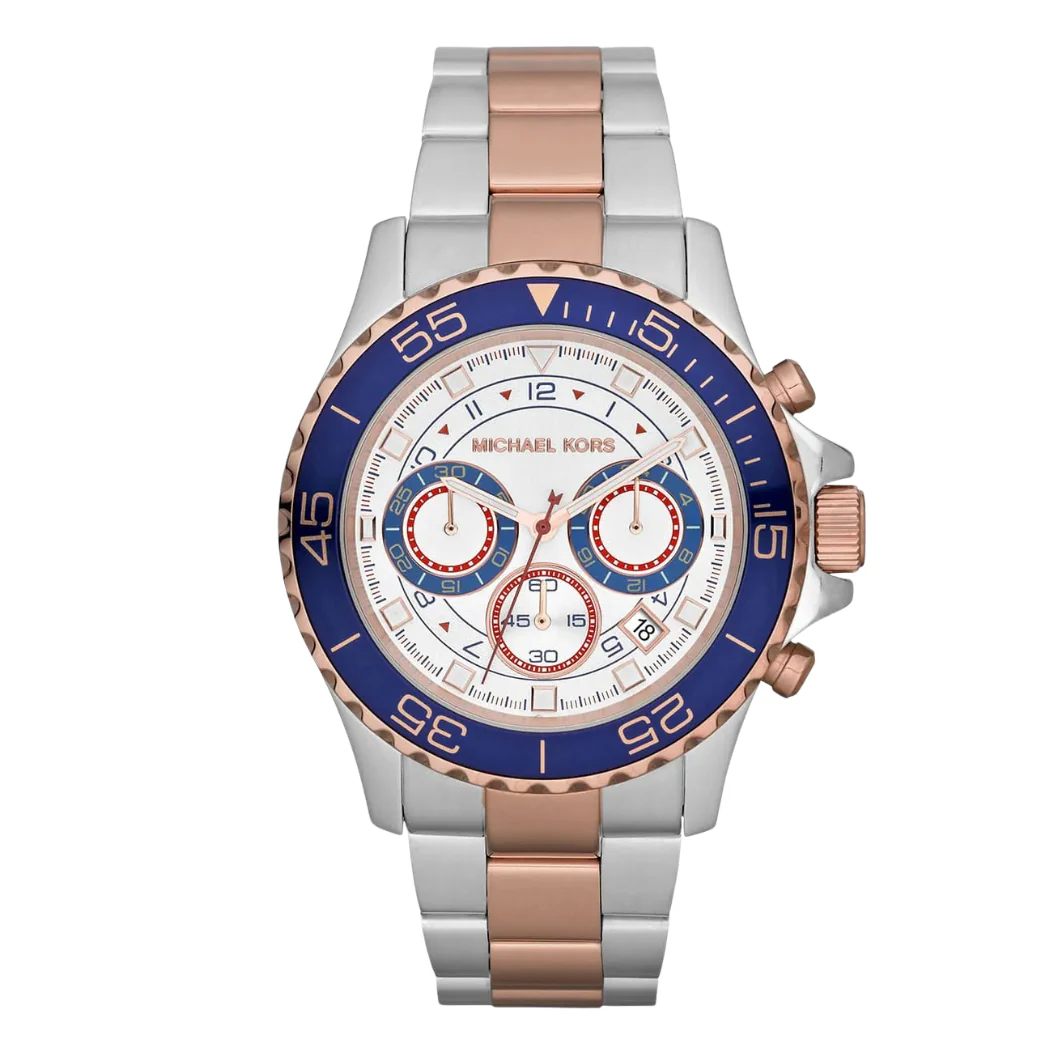 Micheal Kors Everest Two-tone Stainless Steel White Dial Chronograph Quartz Watch for Ladies - MK5794