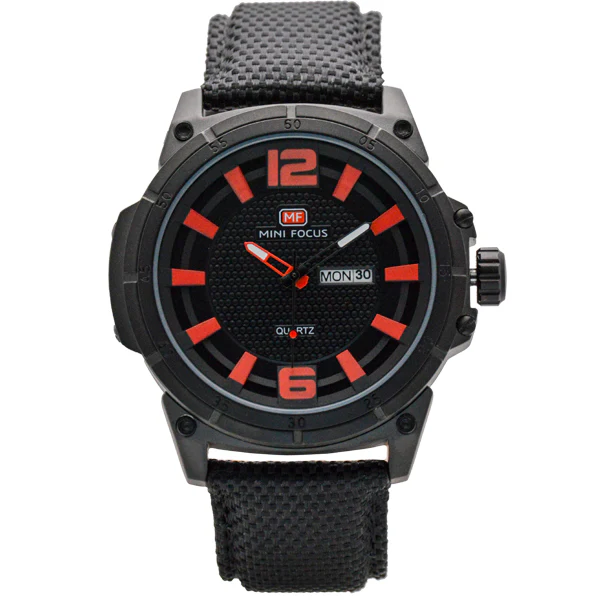 Mini Focus Black Leather Strap Black Dial Quartz Watch for Gents - MF0136G-02