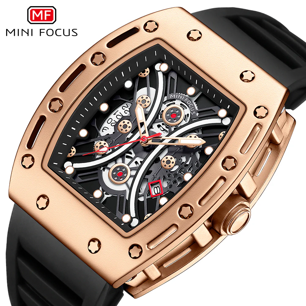 Mini Focus Black Silicone Strap Strap Black Dial Quartz Watch for Gents - MF0420G-01 - Image 3