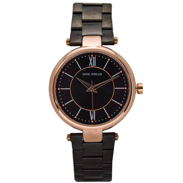 Mini Focus Black Stainless Steel Black Dial Quartz Watch for Ladies - MF0189L-03