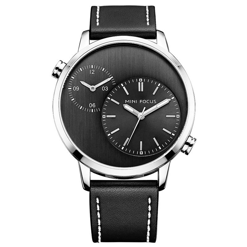 Mini Focus Blue Leather Strap Blue Dial Quartz Watch for Gents - MF0035G-05