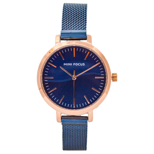 Mini Focus Blue Mesh Bracelet Blue Dial Quartz Watch for Ladies - MF0261L-04