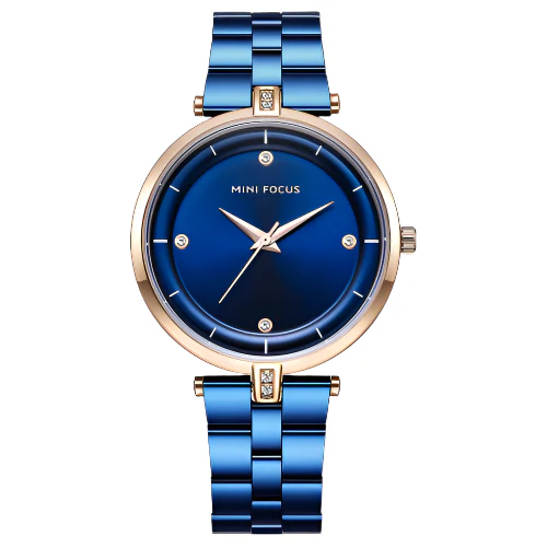 Mini Focus Blue Stainless Steel Blue Dial Quartz Watch for Ladies - MF0120L-03