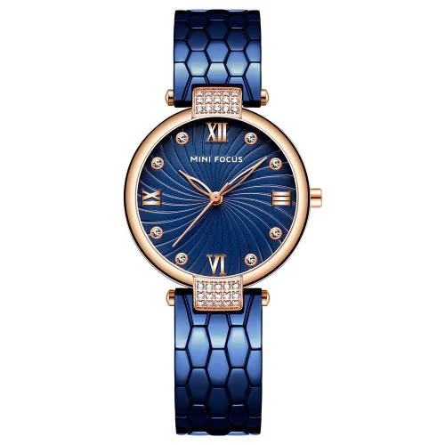 Mini Focus Blue Stainless Steel Blue Dial Quartz Watch for Ladies - MF0186L-02