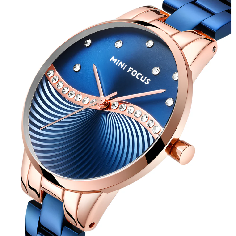 Mini Focus Blue Stainless Steel Blue Dial Quartz Watch for Ladies - MF0263L-04 - Image 2