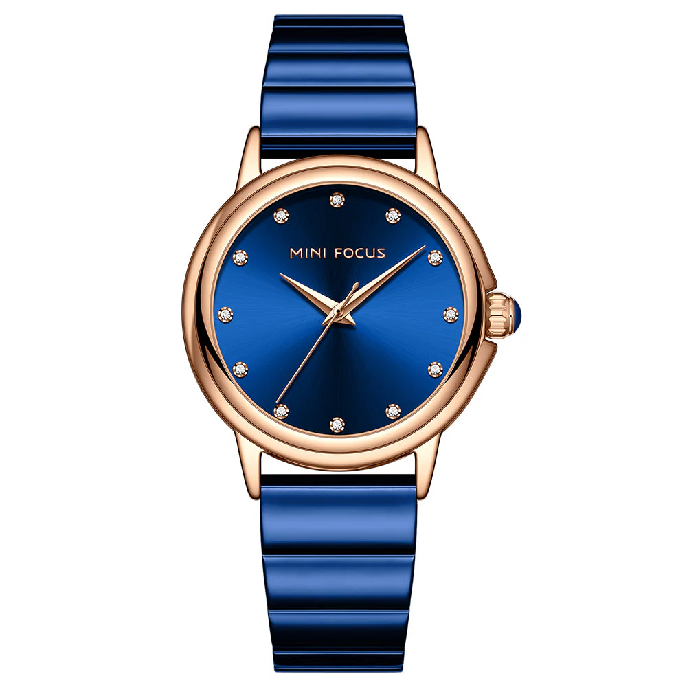 Mini Focus Blue Stainless Steel Blue Dial Quartz Watch for Ladies - MF0493L-04