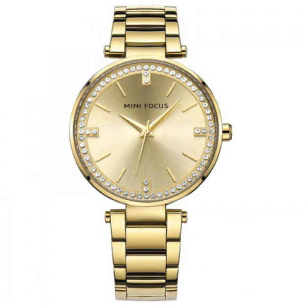 Mini Focus Gold Stainless Steel Gold Dial Quartz Watch for Ladies - MF0038L-04