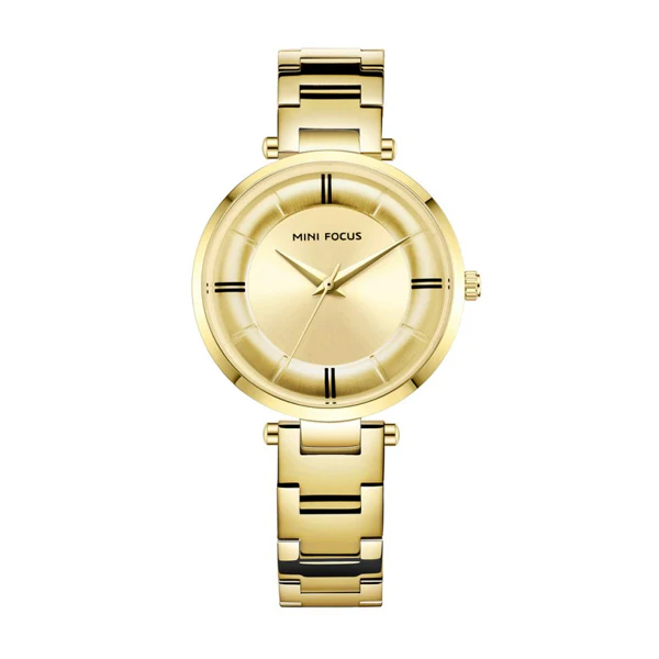 Mini Focus Gold Stainless Steel Gold Dial Quartz Watch for Ladies - MF0235L-01 - Image 2