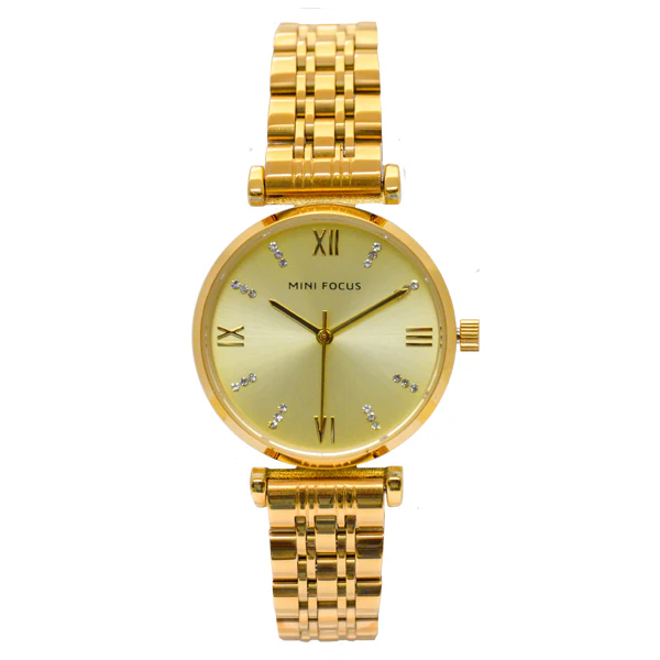 Mini Focus Gold Stainless Steel Gold Dial Quartz Watch for Ladies - MF0335L-02