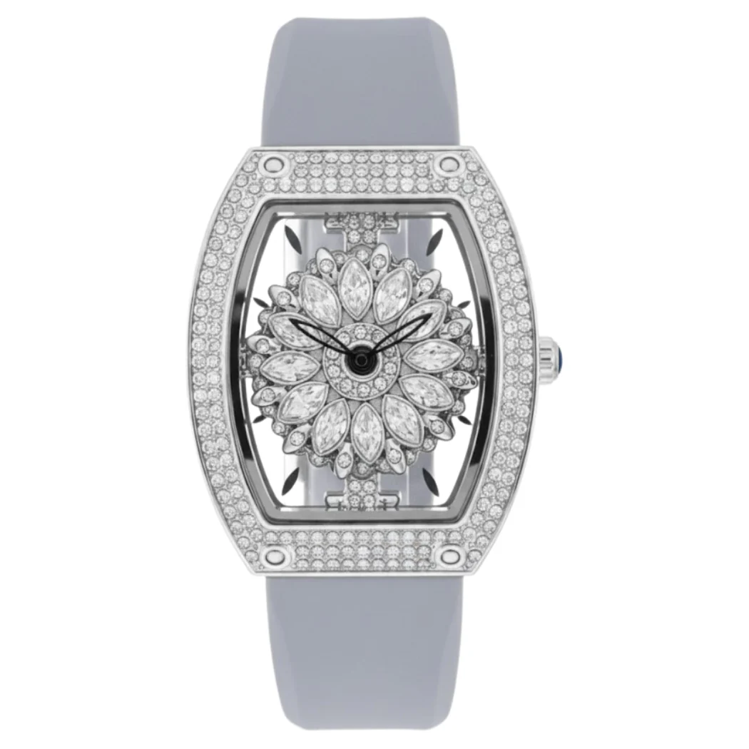 Mini focus Light Purple Silicone Strap Silver Dial Quartz Watch for Ladies - MF0496L-05