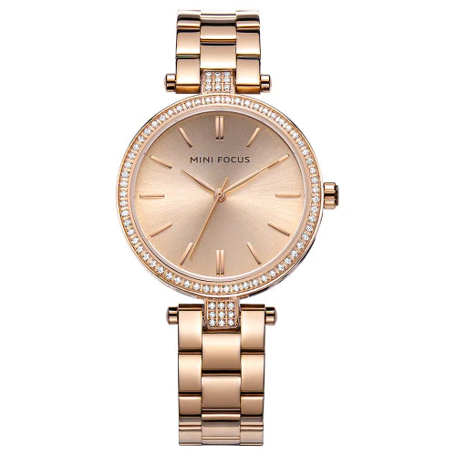 Mini Focus Rose Gold Stainless Steel Rose Gold Dial Quartz Watch for Ladies - MF0039L-05