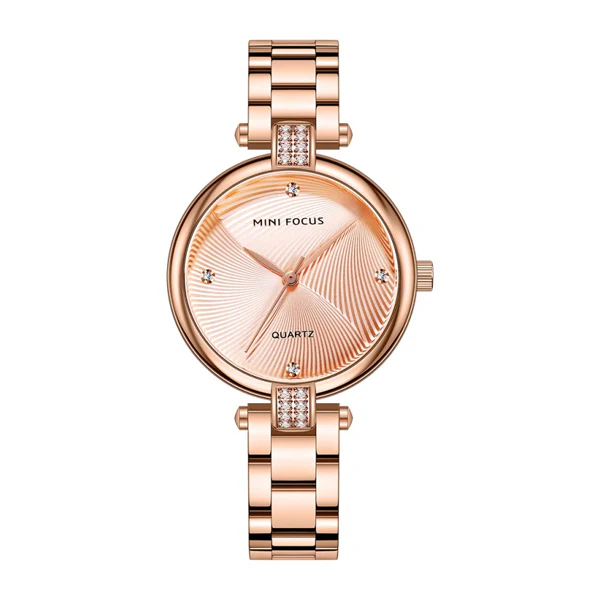 Mini Focus Rose Gold Stainless Steel Rose Gold Dial Quartz Watch for Ladies - MF0310L-03