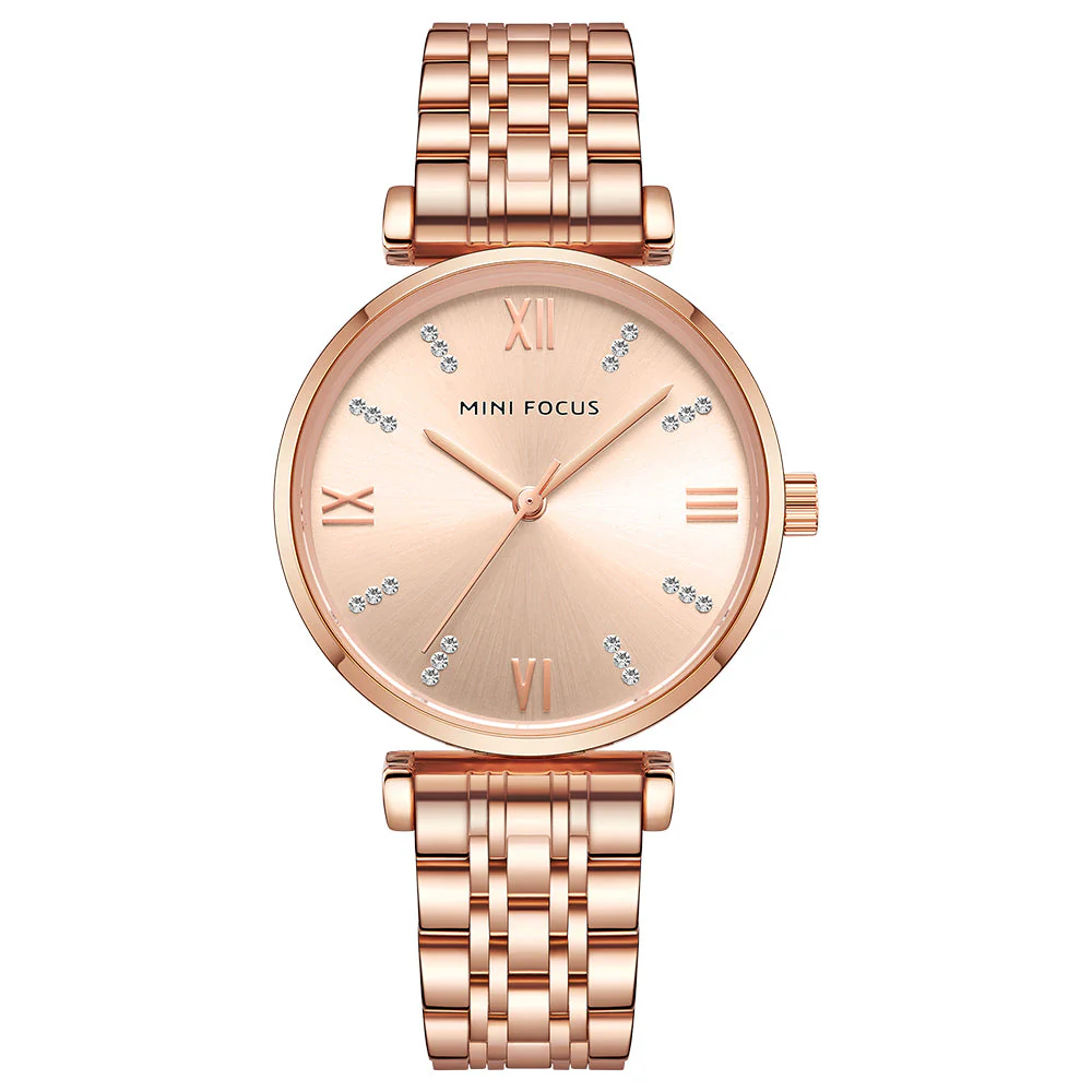 Mini Focus Rose Gold Stainless Steel Rose Gold Dial Quartz Watch for Ladies - MF0335L-03