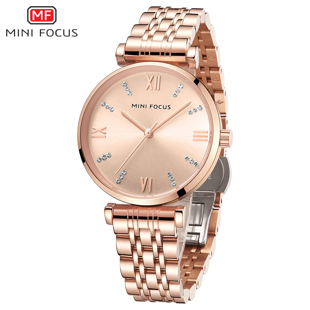 Mini Focus Rose Gold Stainless Steel Rose Gold Dial Quartz Watch for Ladies - MF0335L-03 - Image 2