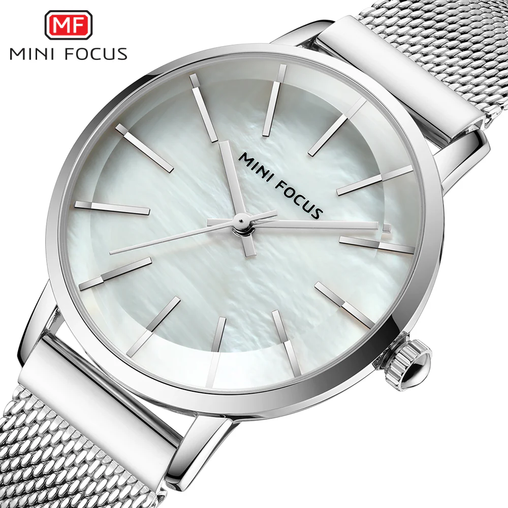 Mini Focus Silver Mesh Bracelet Silver Dial Quartz Watch for Ladies - MF0257L-02 - Image 2