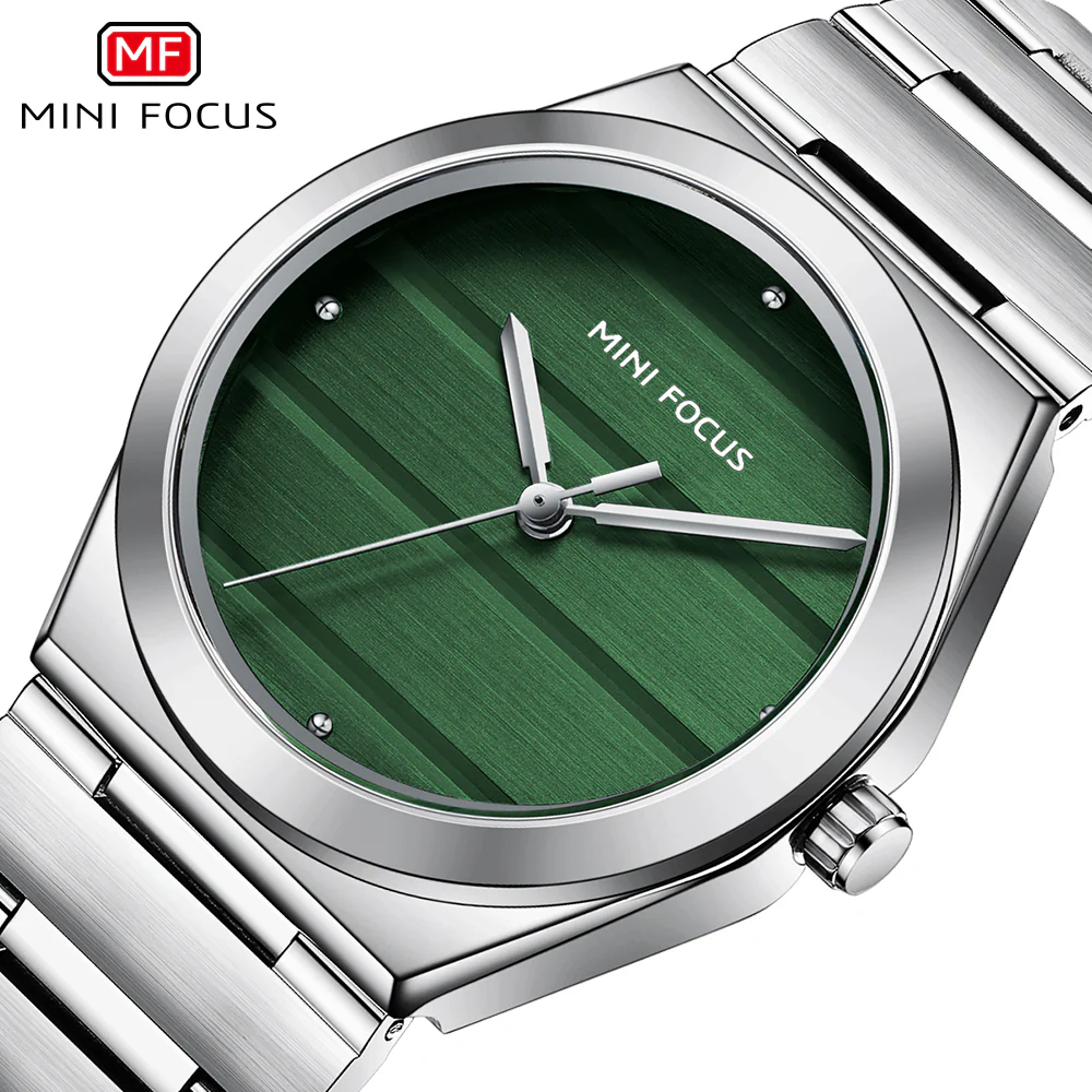 Mini Focus Silver Stainless Steel Green Dial Quartz Watch for Ladies - MF0611L-03 - Image 2