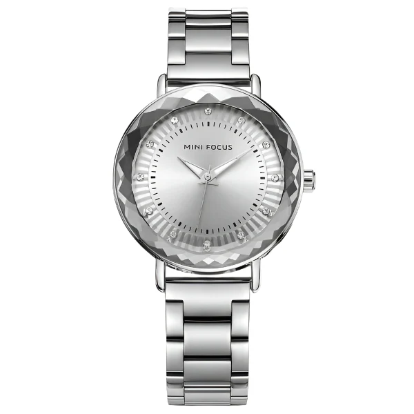 Mini Focus Silver Stainless Steel Silver Dial Quartz Watch for Ladies - MF0040L-02