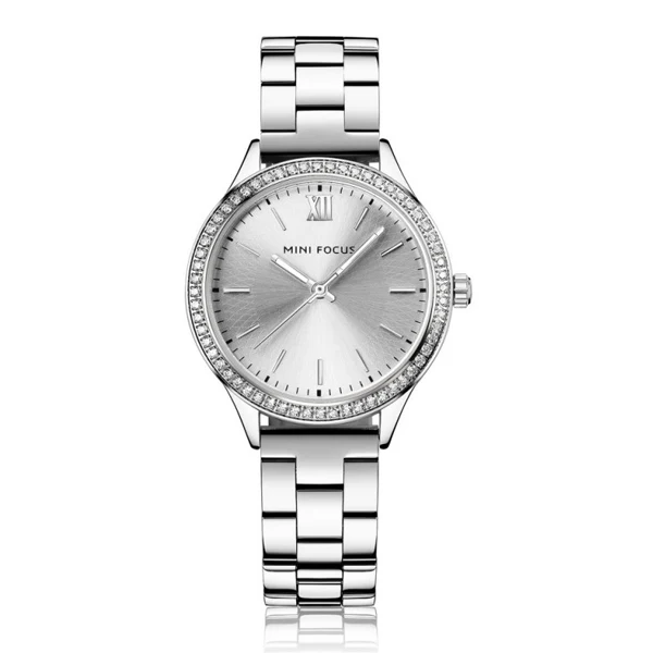 Mini Focus Silver Stainless Steel Silver Dial Quartz Watch for Ladies - MF0043L-02