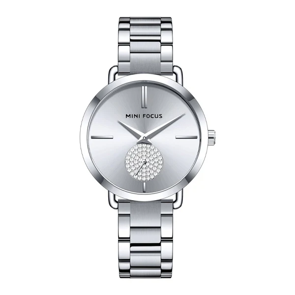 Mini Focus Silver Stainless Steel Silver Dial Quartz Watch for Ladies - MF0222L-01
