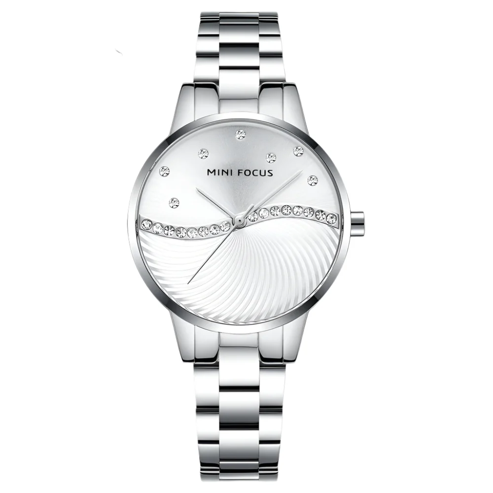 Mini Focus Silver Stainless Steel Silver Dial Quartz Watch for Ladies - MF0263L-02