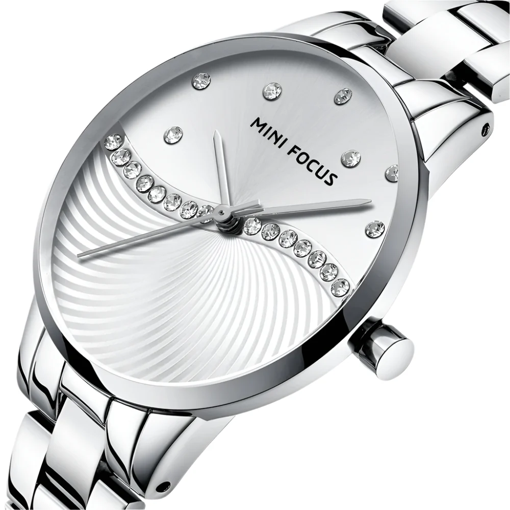 Mini Focus Silver Stainless Steel Silver Dial Quartz Watch for Ladies - MF0263L-02 - Image 2