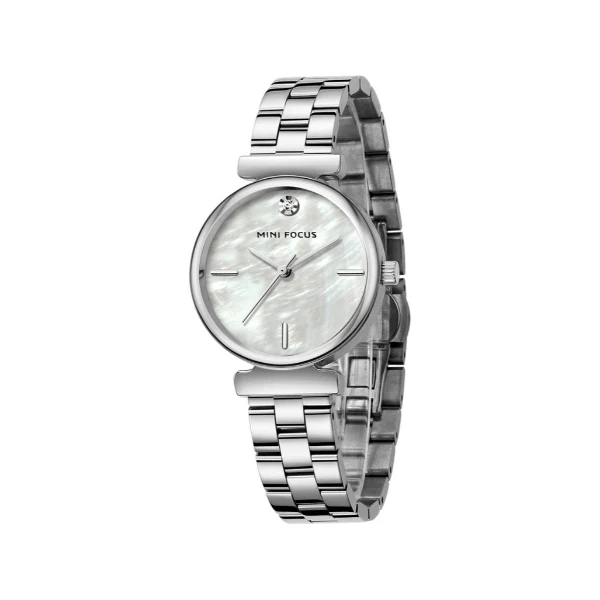 Mini Focus Silver Stainless Steel Silver Dial Quartz Watch for Ladies - MF0309L-01 - Image 2