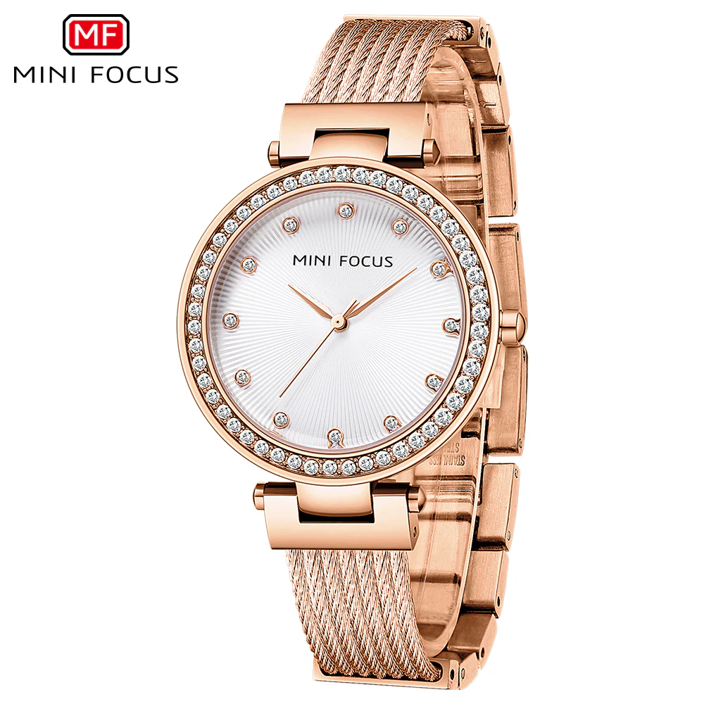 Mini Focus Silver Stainless Steel Silver Dial Quartz Watch for Ladies - MF0423L-02 - Image 2