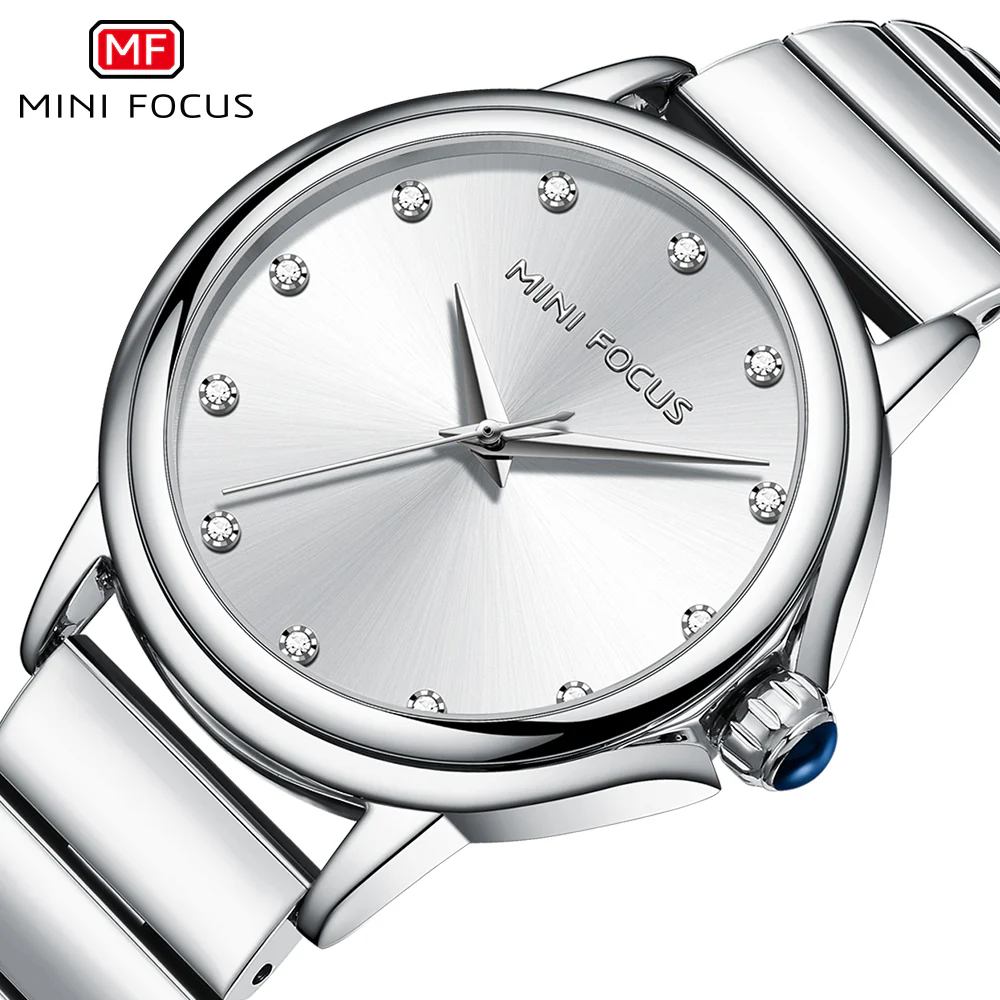Mini Focus Silver Stainless Steel Silver Dial Quartz Watch for Ladies - MF0493L-01 - Image 3