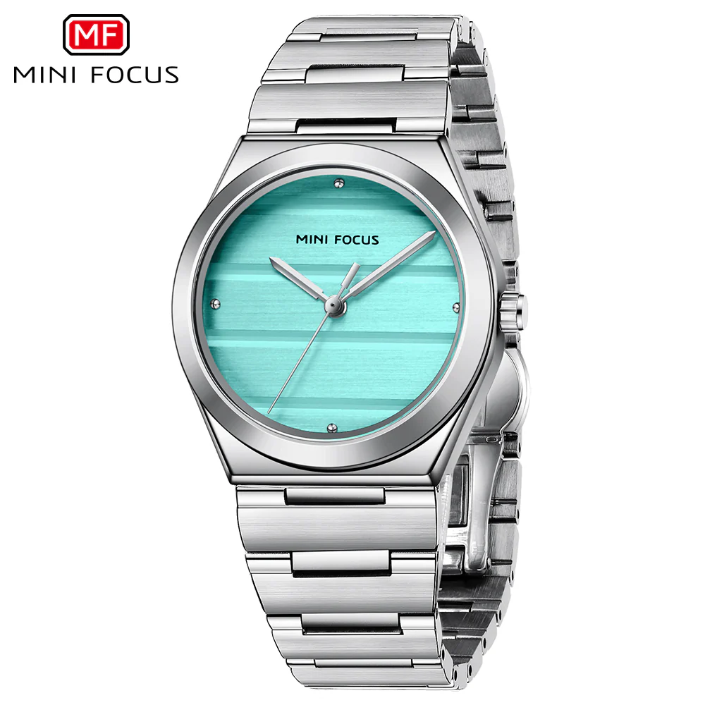 Mini Focus Silver Stainless Steel Tiffany Blue Dial Quartz Watch for Ladies - MF0611L-02 - Image 2