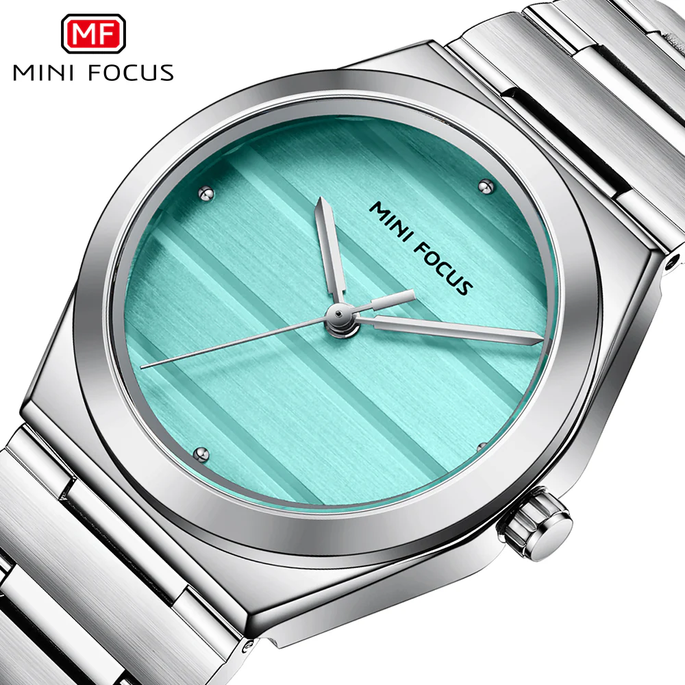 Mini Focus Silver Stainless Steel Tiffany Blue Dial Quartz Watch for Ladies - MF0611L-02 - Image 3