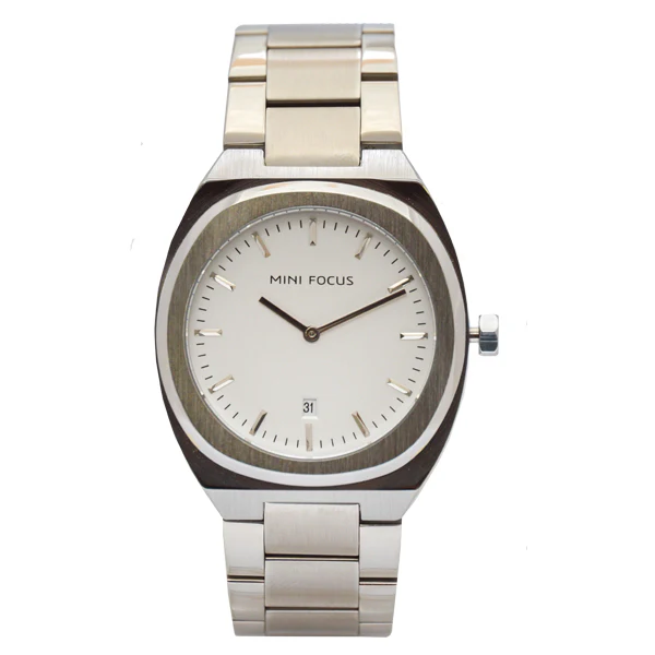 Mini Focus Silver Stainless Steel White Dial Quartz Watch for Gents - MF0319G-01