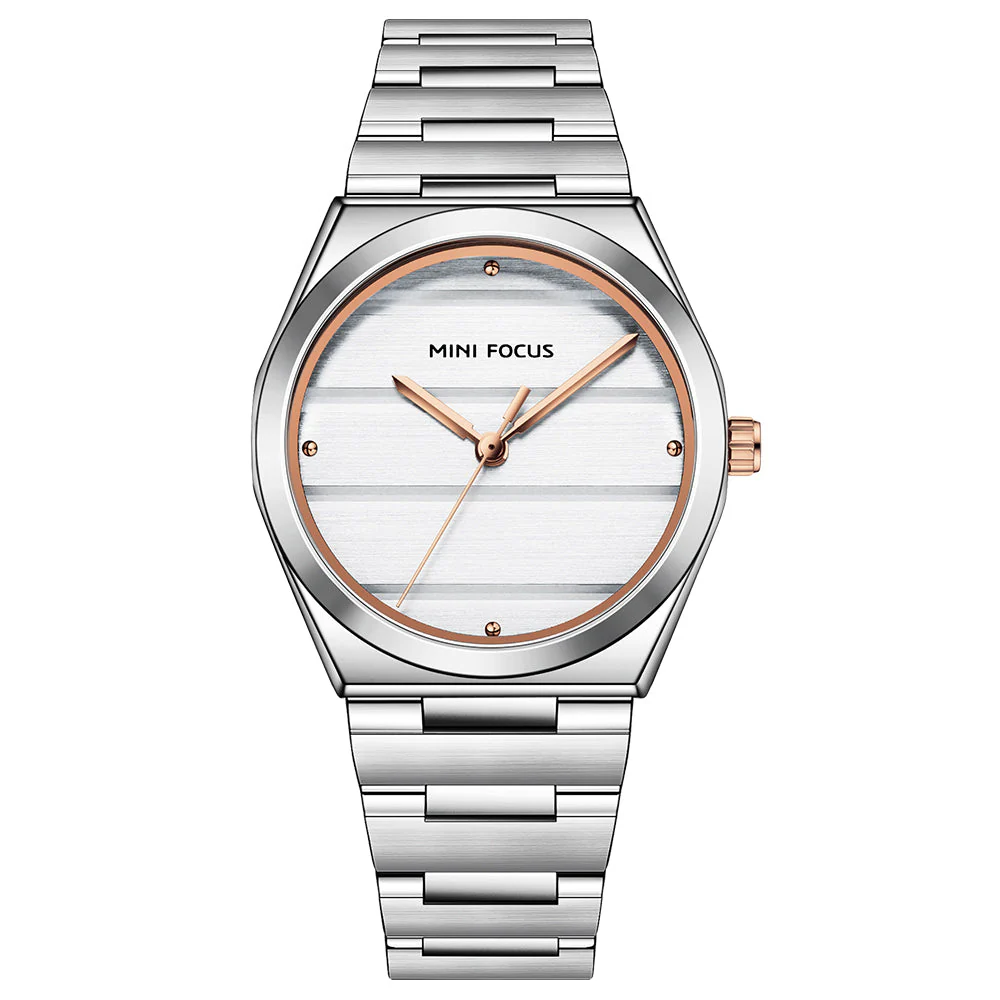 Mini Focus Silver Stainless Steel White Dial Quartz Watch for Ladies - MF0611L-04