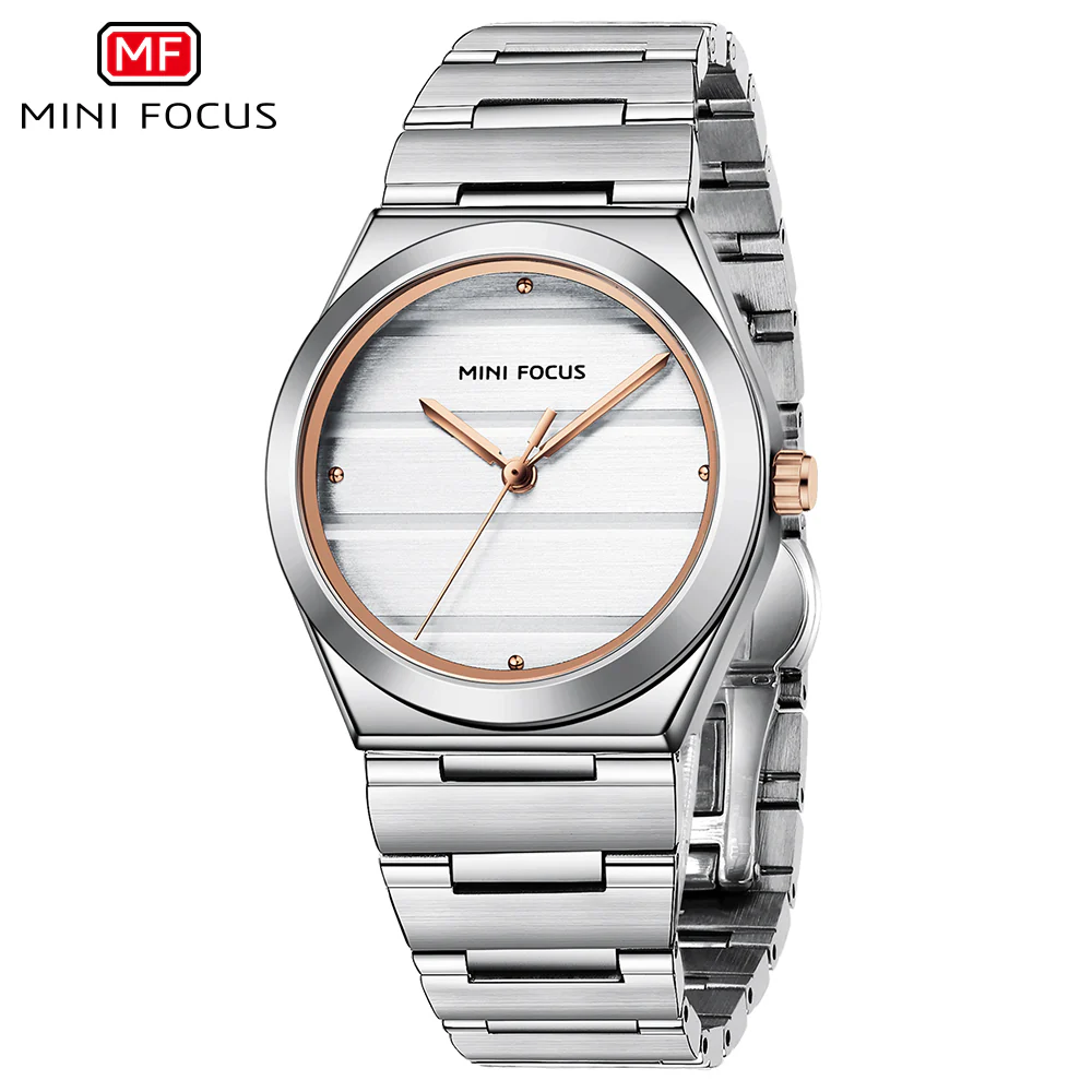 Mini Focus Silver Stainless Steel White Dial Quartz Watch for Ladies - MF0611L-04 - Image 2