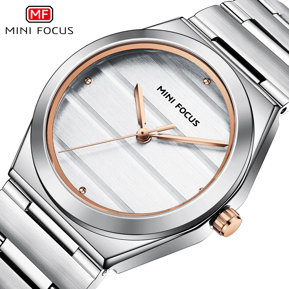 Mini Focus Silver Stainless Steel White Dial Quartz Watch for Ladies - MF0611L-04 - Image 3