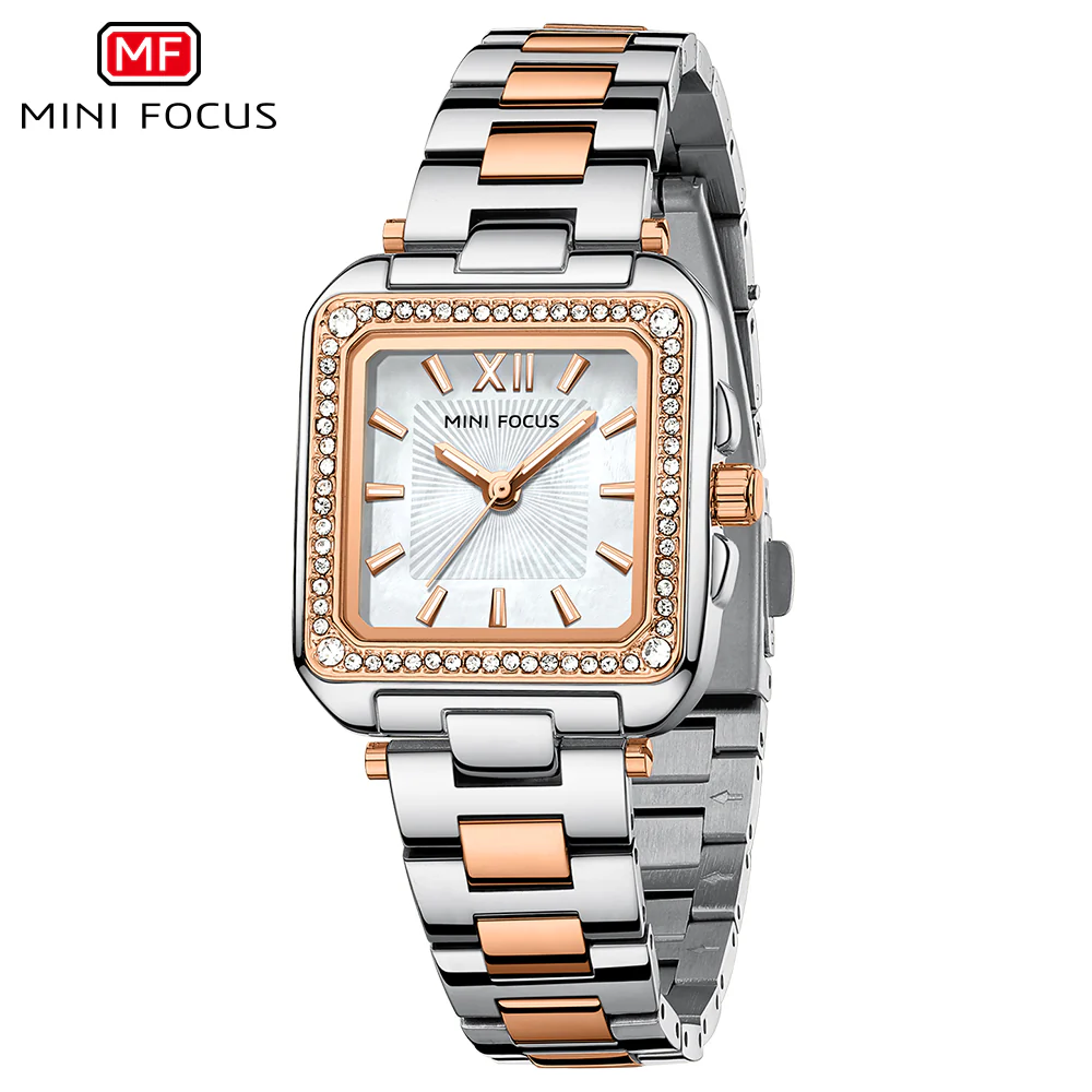 Mini Focus Two-tone Stainless Steel Silver Dial Quartz Watch for Ladies - MF0619L-03 - Image 2